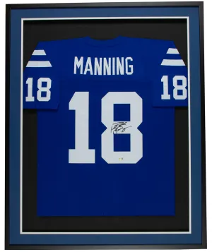 Peyton Manning Signed Framed Indianapolis Colts Blue Nike Jersey Fanatics