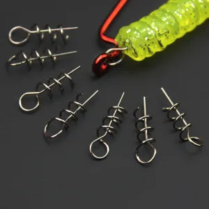 100pcs/lot Soft Bait Spring Lock Pin Crank Hook & Soft Bait Connector Fixed Pins Latch Pin Fishing Accessories Tackle