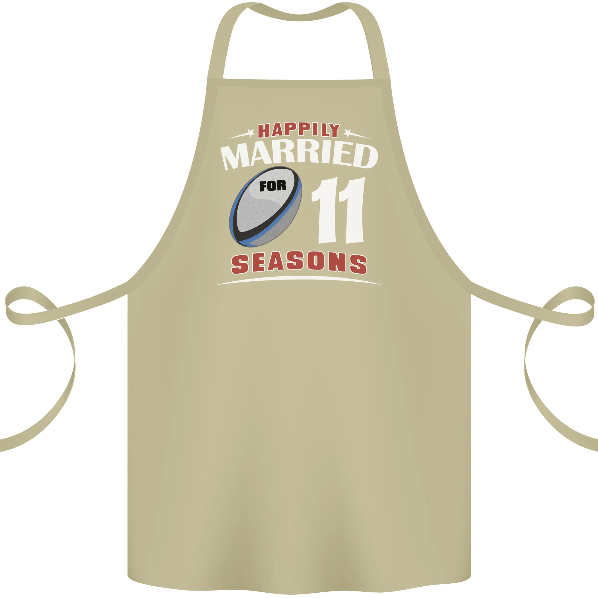 11 Year Wedding Anniversary 11th Rugby Cotton Apron 100% Organic