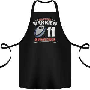 11 Year Wedding Anniversary 11th Rugby Cotton Apron 100% Organic