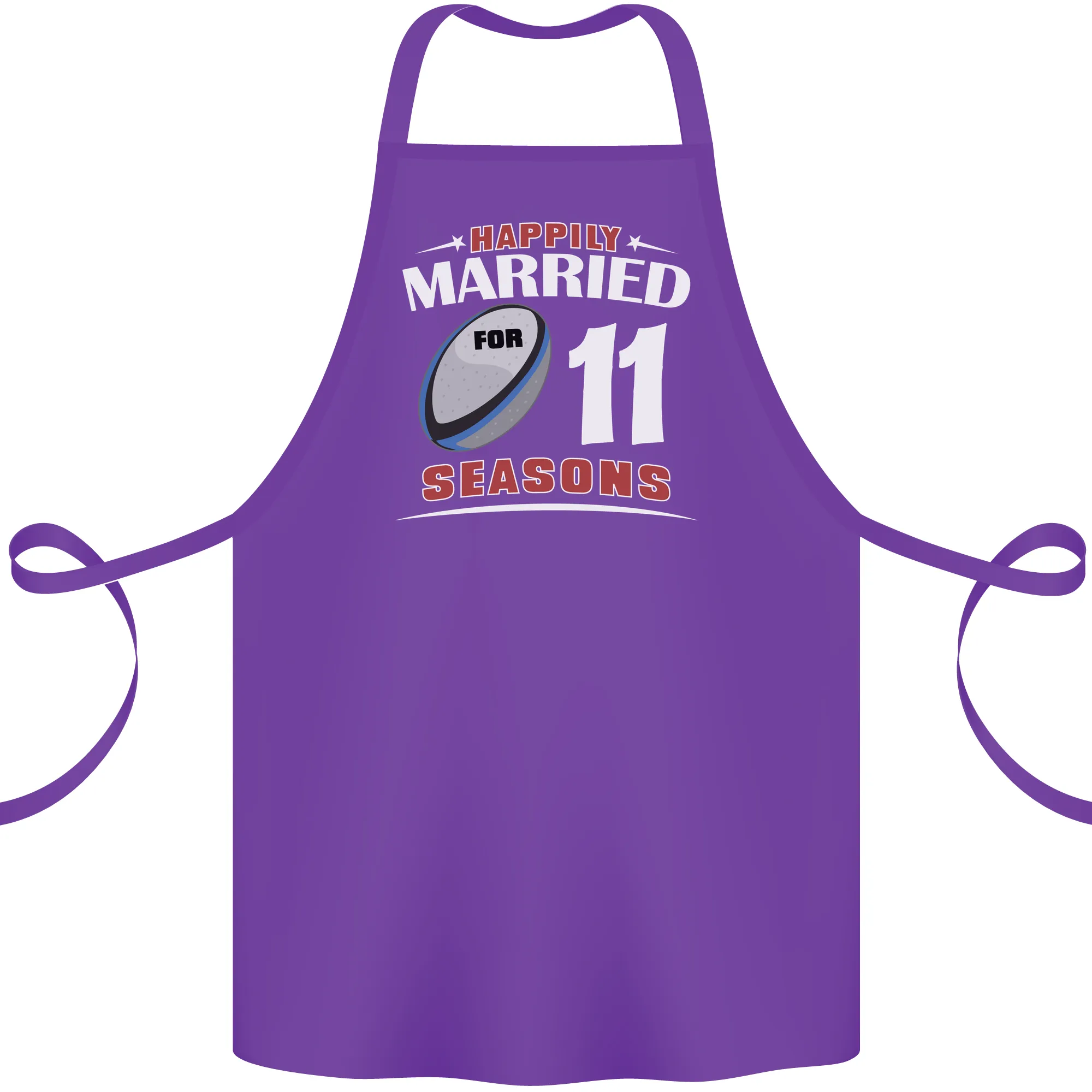 11 Year Wedding Anniversary 11th Rugby Cotton Apron 100% Organic