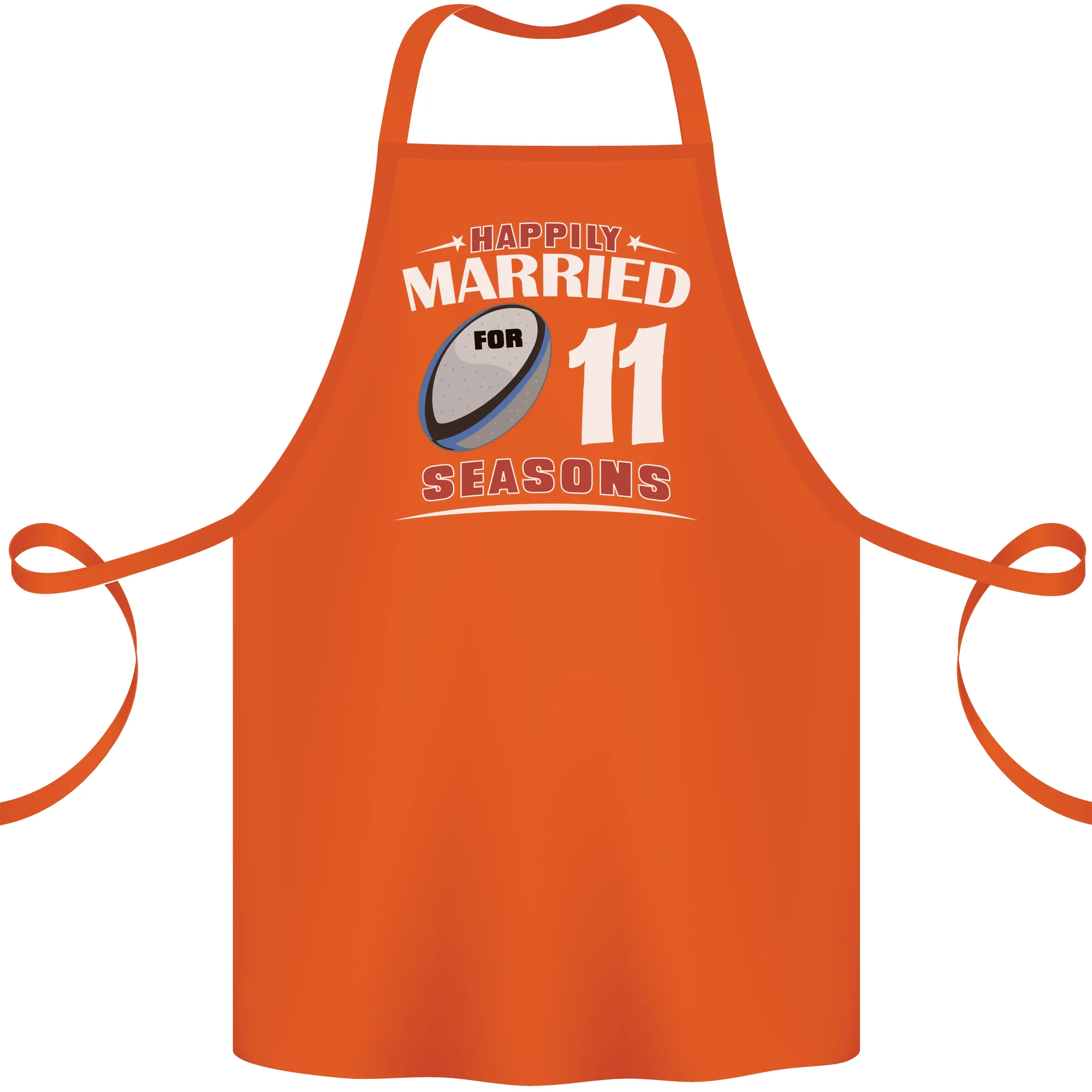 11 Year Wedding Anniversary 11th Rugby Cotton Apron 100% Organic