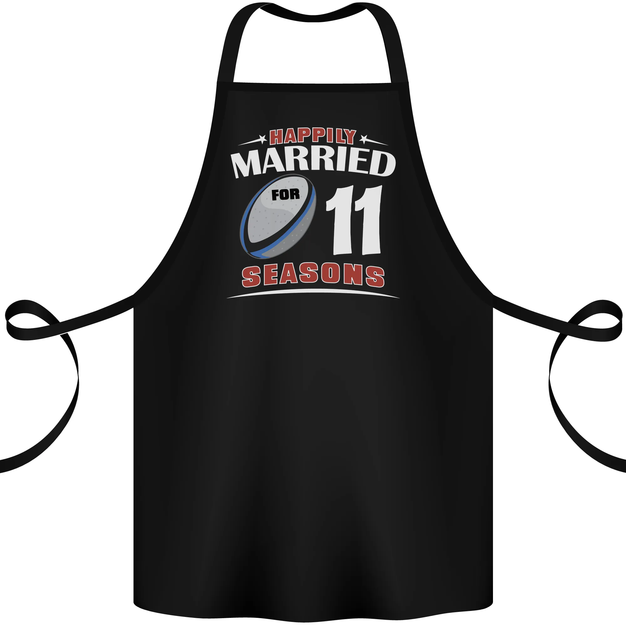 11 Year Wedding Anniversary 11th Rugby Cotton Apron 100% Organic