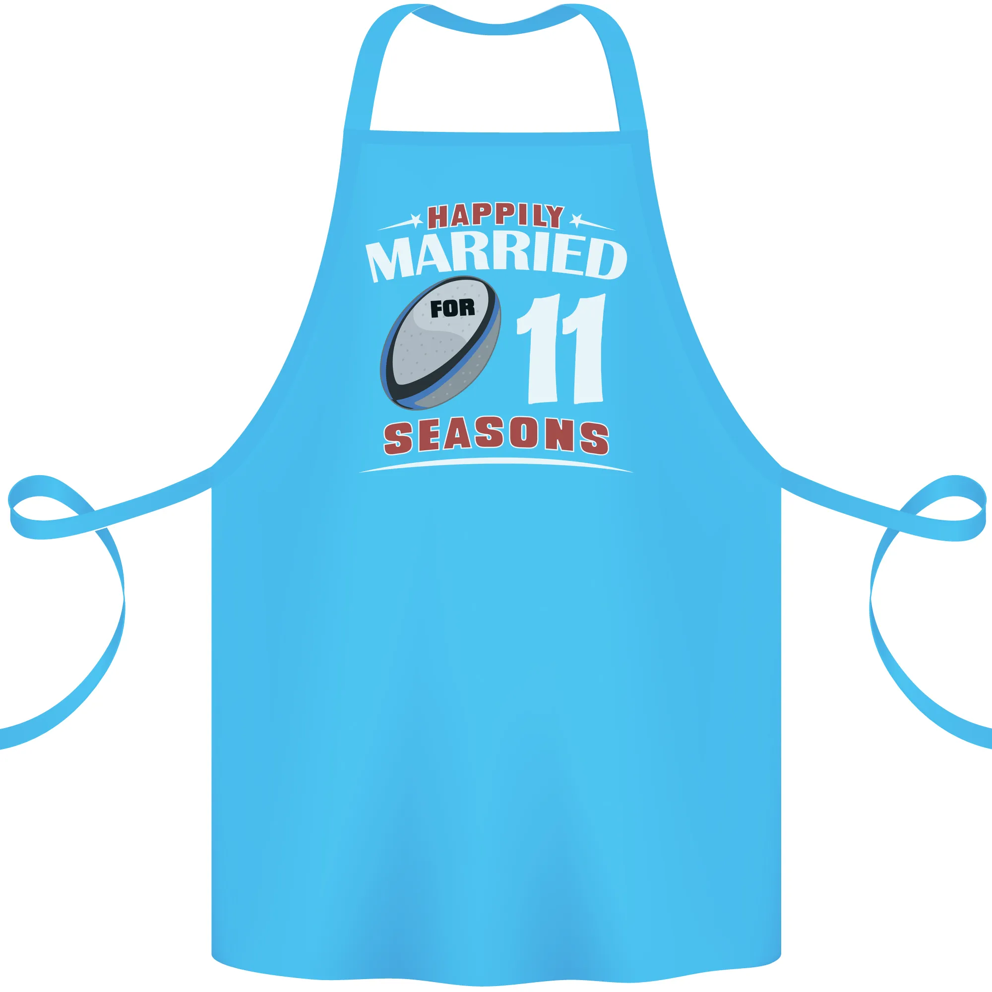 11 Year Wedding Anniversary 11th Rugby Cotton Apron 100% Organic