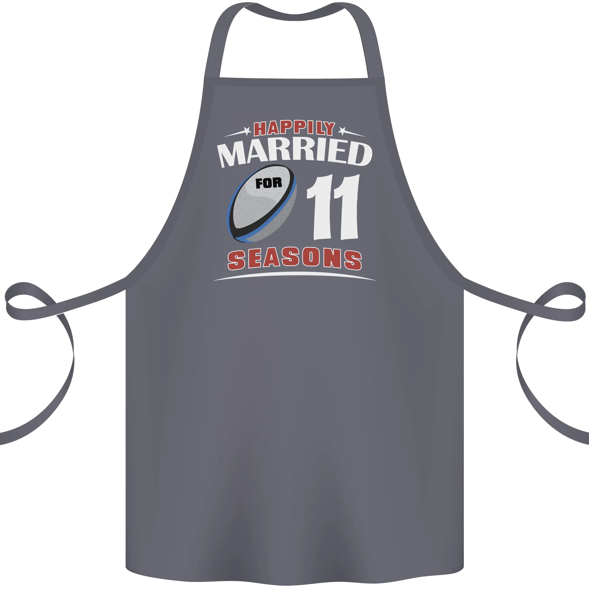 11 Year Wedding Anniversary 11th Rugby Cotton Apron 100% Organic