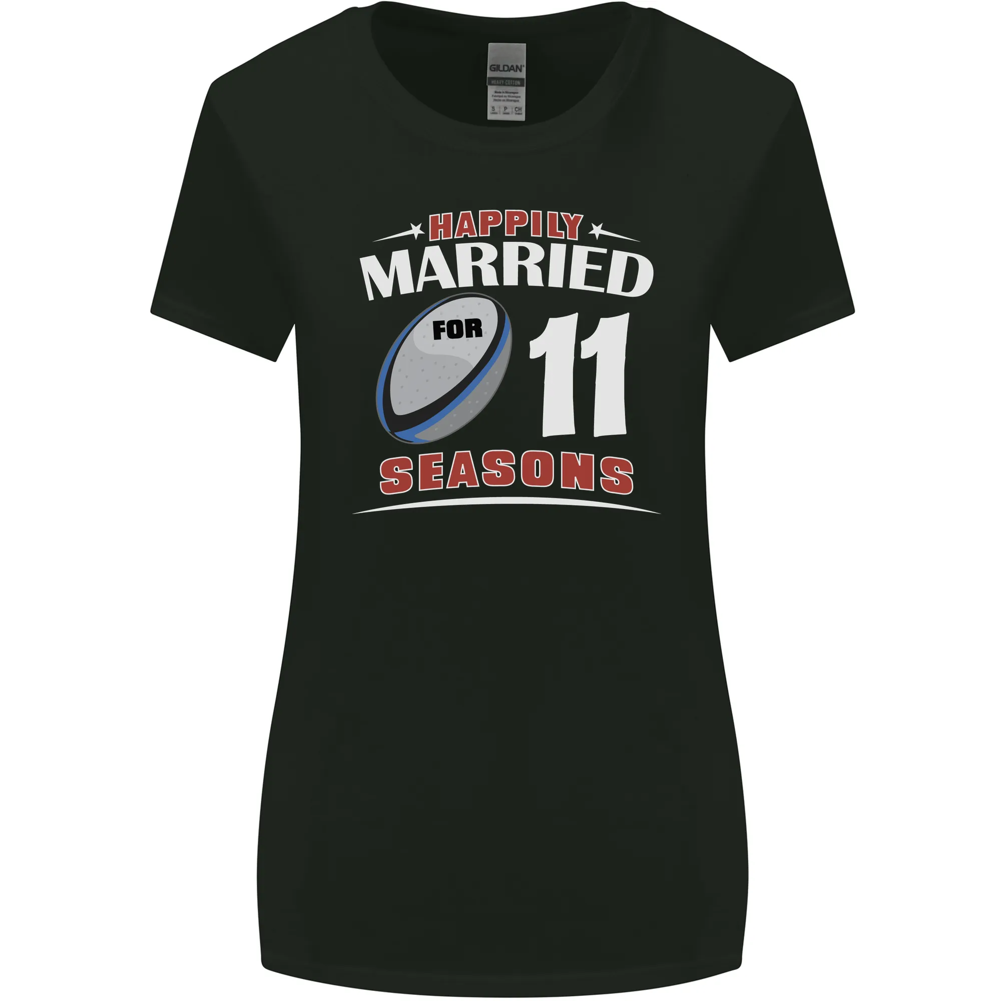 11 Year Wedding Anniversary 11th Rugby Womens Wider Cut T-Shirt