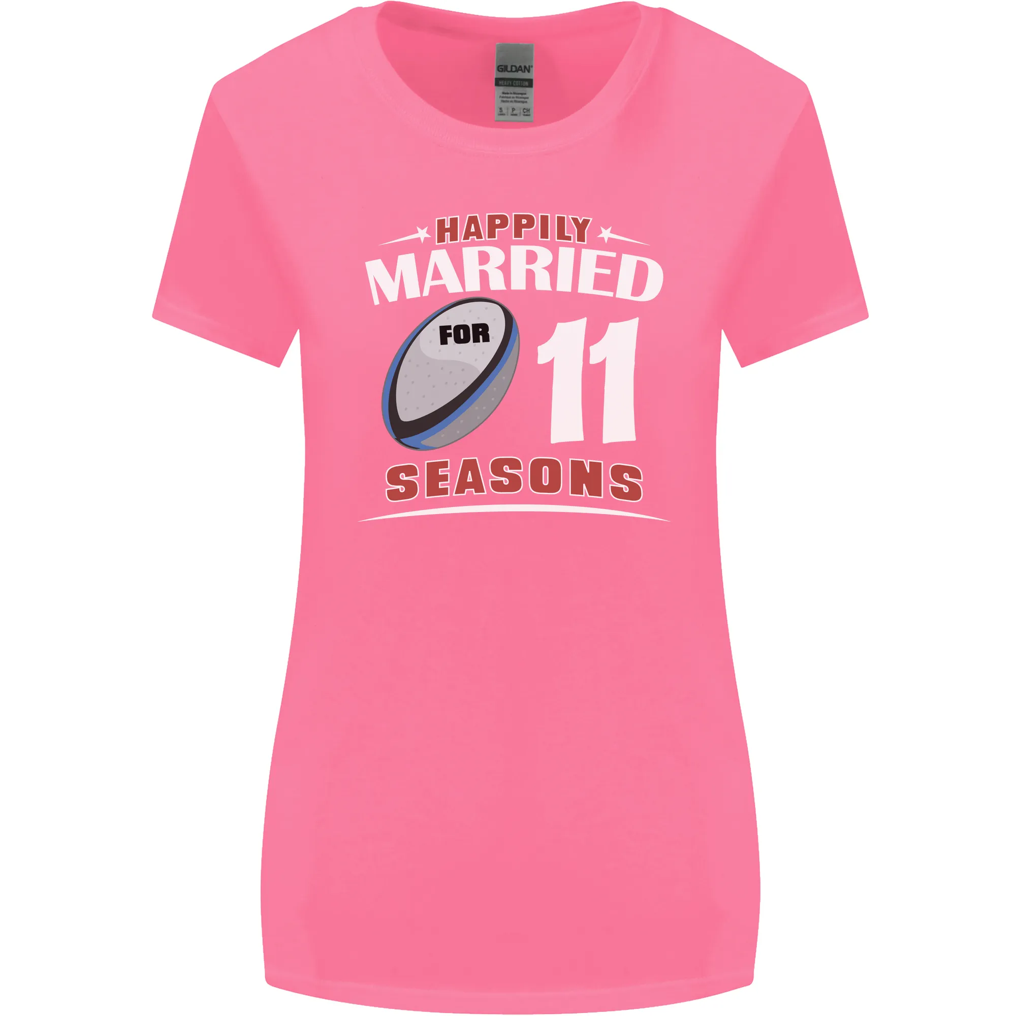 11 Year Wedding Anniversary 11th Rugby Womens Wider Cut T-Shirt