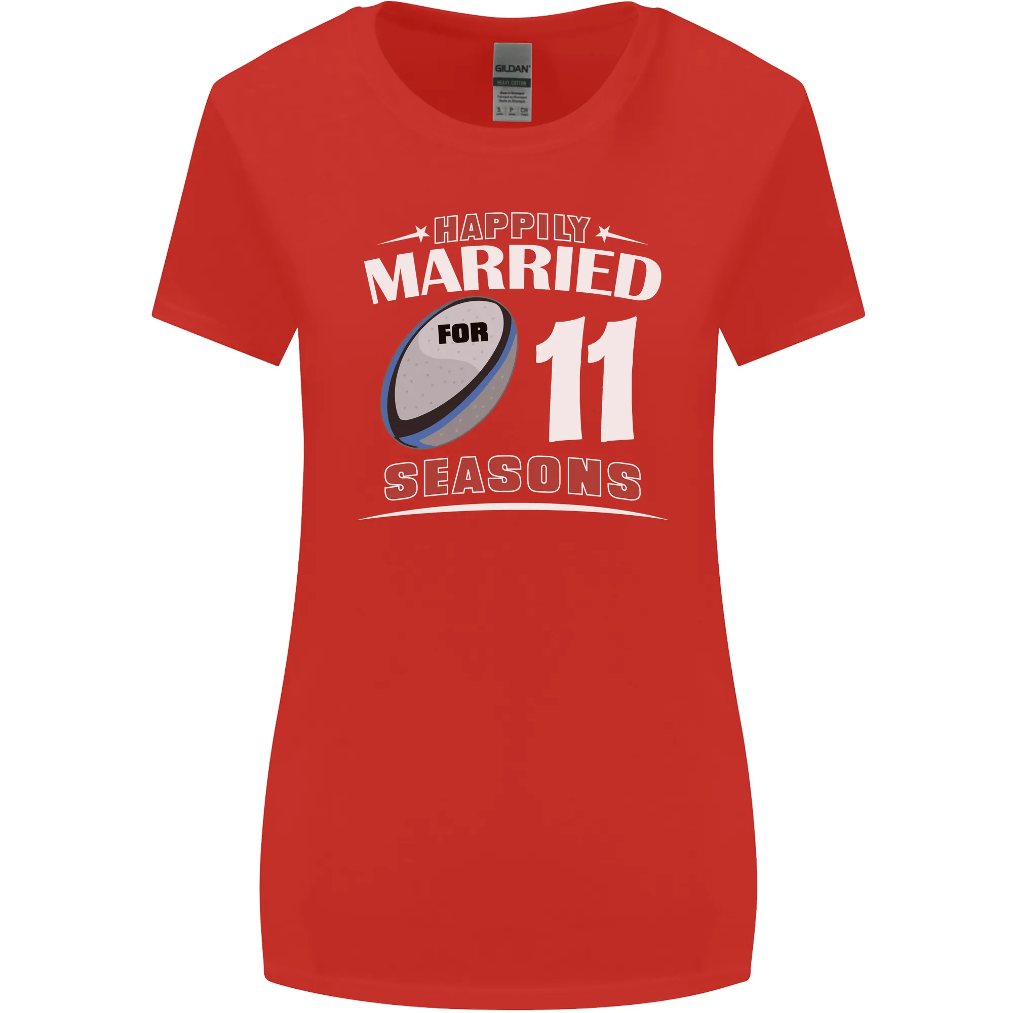 11 Year Wedding Anniversary 11th Rugby Womens Wider Cut T-Shirt