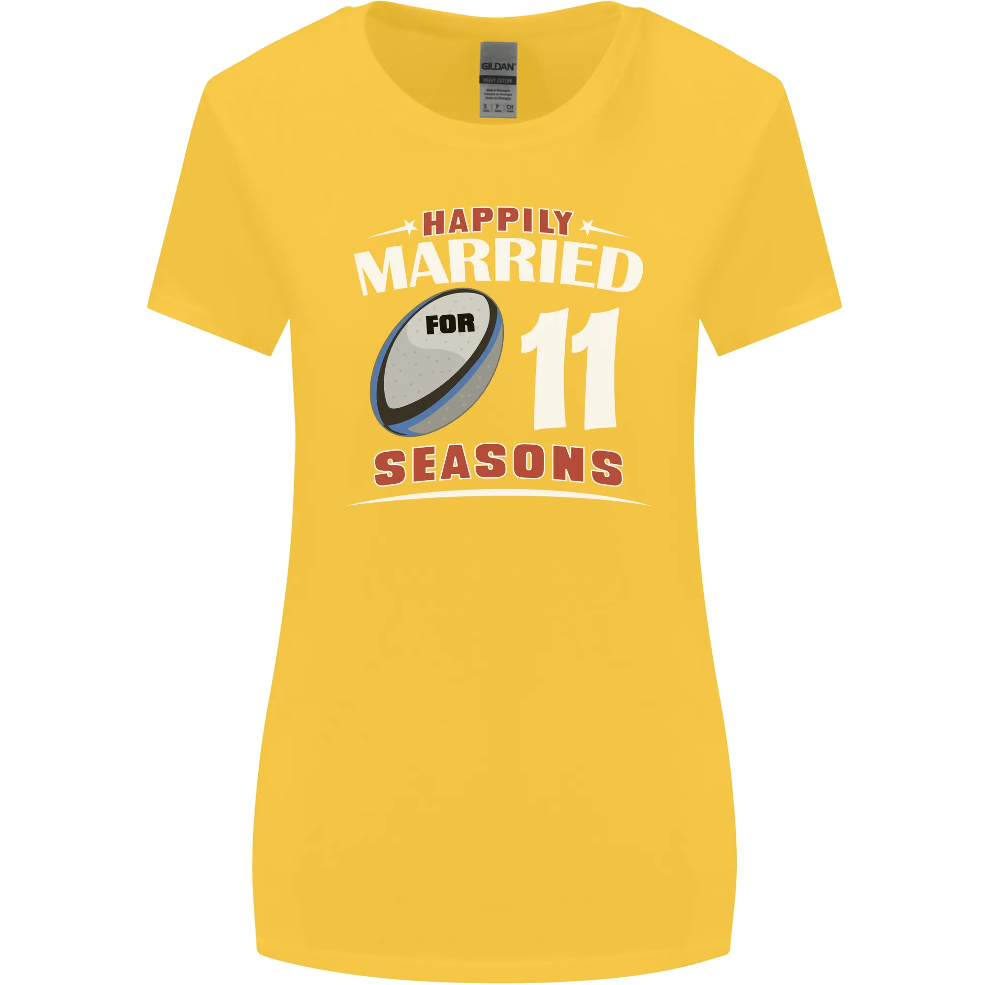 11 Year Wedding Anniversary 11th Rugby Womens Wider Cut T-Shirt