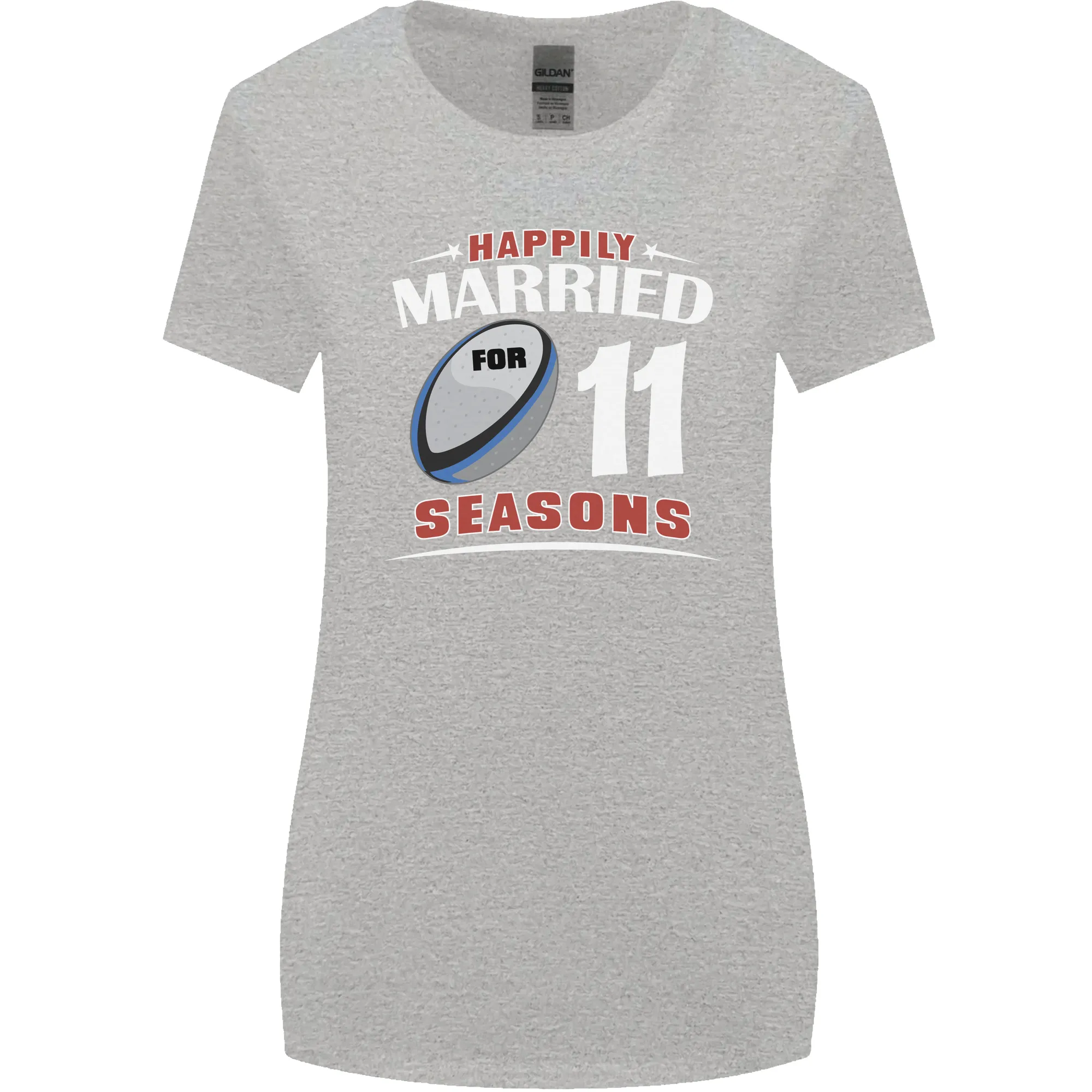 11 Year Wedding Anniversary 11th Rugby Womens Wider Cut T-Shirt