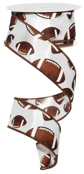 1.5" Satin Football Ribbon X 10Yd