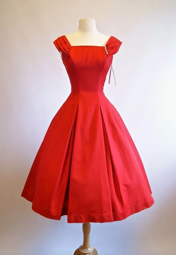 1950S Vintage Ball Gown Homecoming Dresses Red Mini Short Cocktail Dress Party Gowns          cg23650