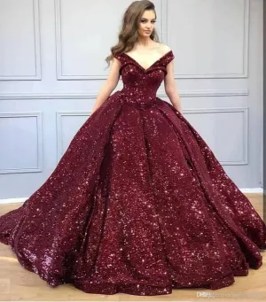 2020 Luxury Off Shoulder Ball Gown Prom Quinceanera Dresses  cg8609