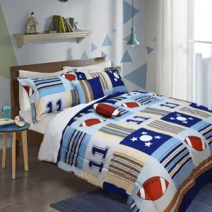 5 Piece Kids Comforter Set Sports Double