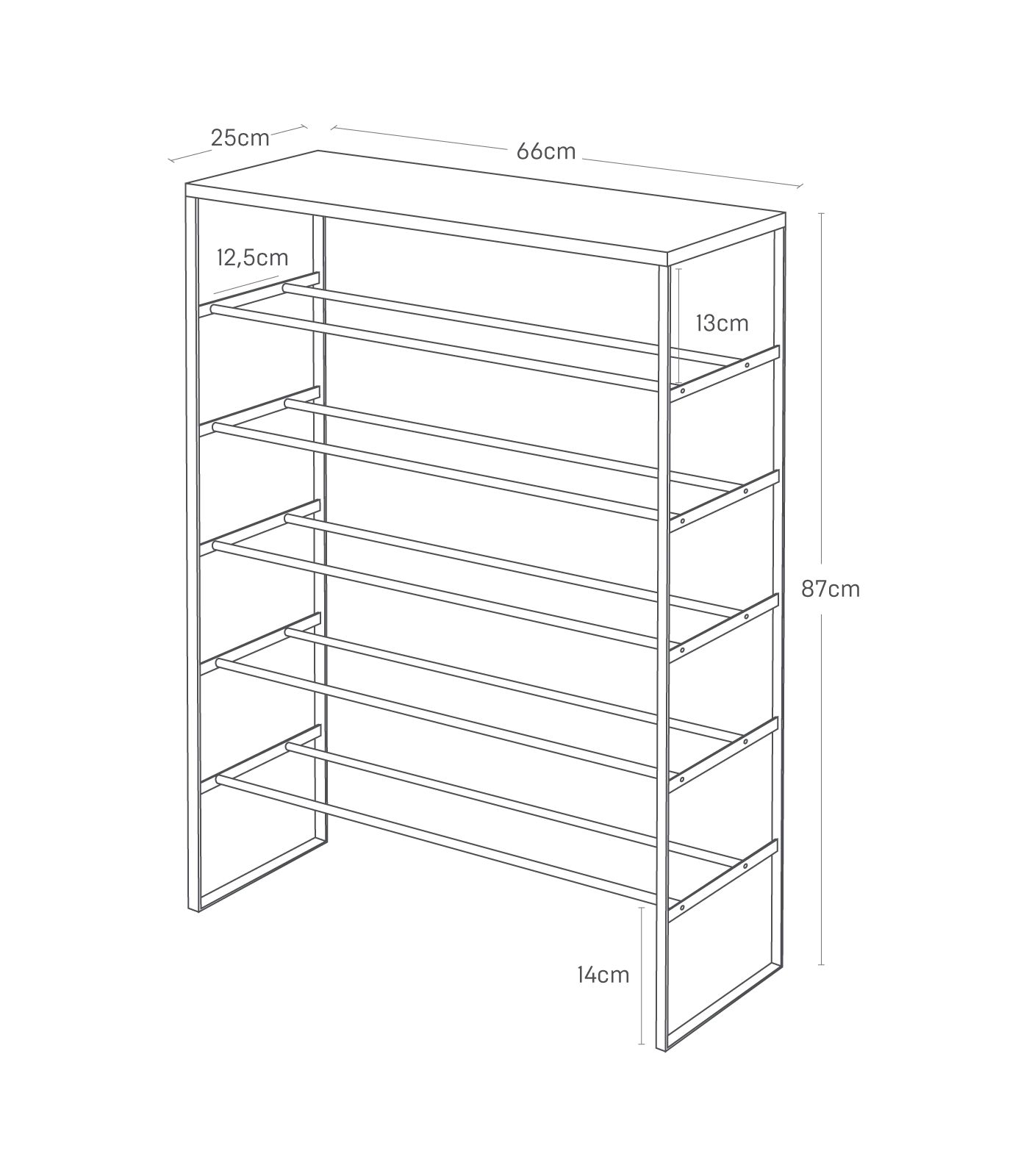 6-Tiered Wood-Top Shoe Rack