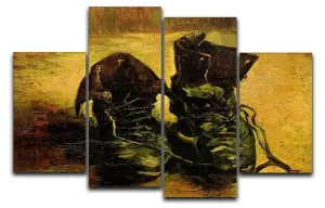 A Pair of Shoes 2 by Van Gogh 4 Split Panel Canvas