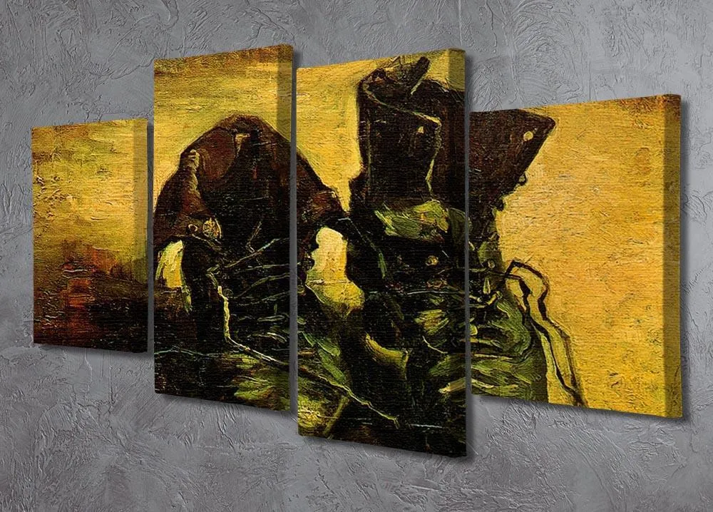 A Pair of Shoes 2 by Van Gogh 4 Split Panel Canvas