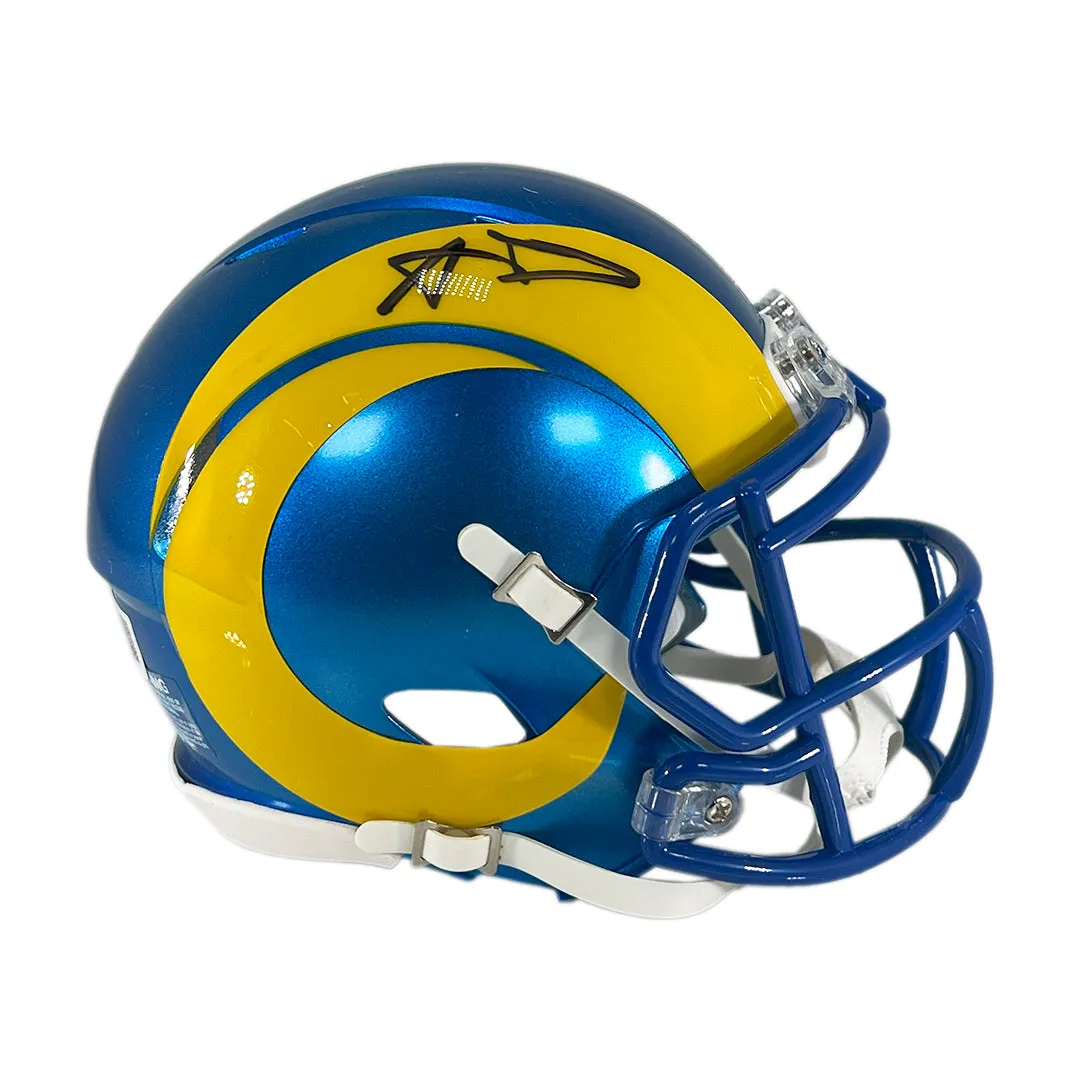 Aaron Donald Signed Los Angeles Rams Flash Mini Football Helmet (Beckett)