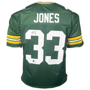 Aaron Jones Signed Green Bay Green Football Jersey (Beckett)