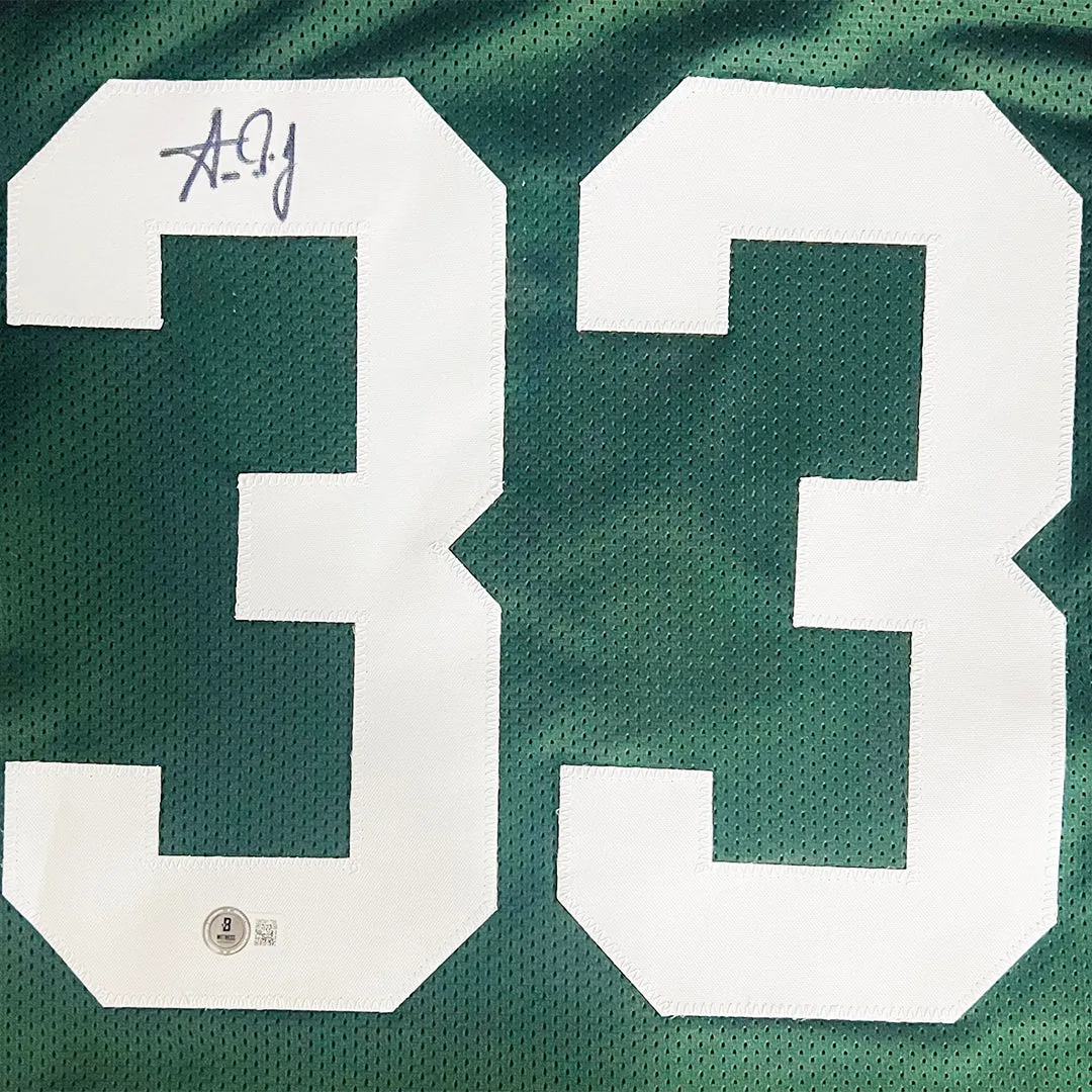 Aaron Jones Signed Green Bay Green Football Jersey (Beckett)