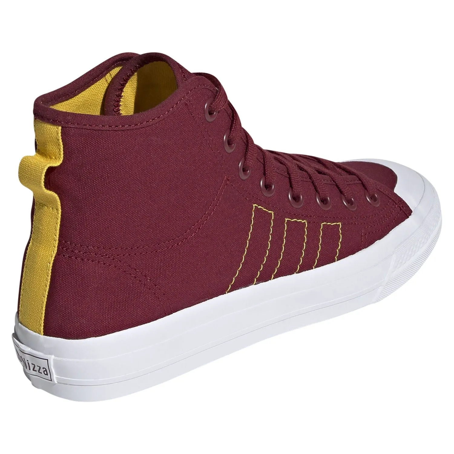 adidas Originals Nizza Hi RF Shoes - Burgundy/Yellow