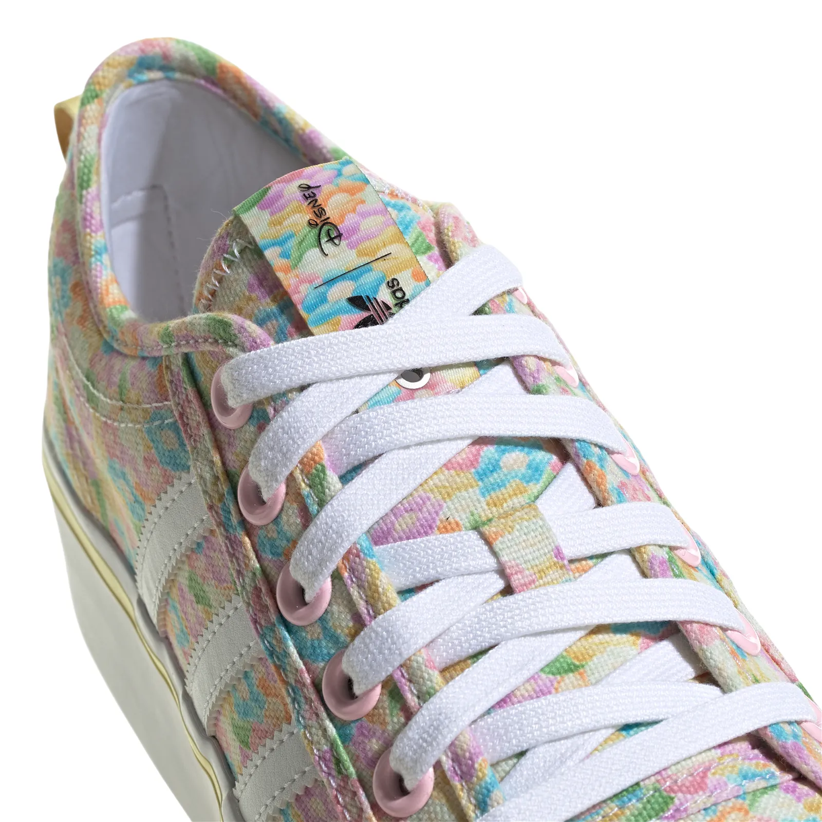 adidas Originals Womens Disney Nizza Platform Shoes - Clear Pink / Cloud White