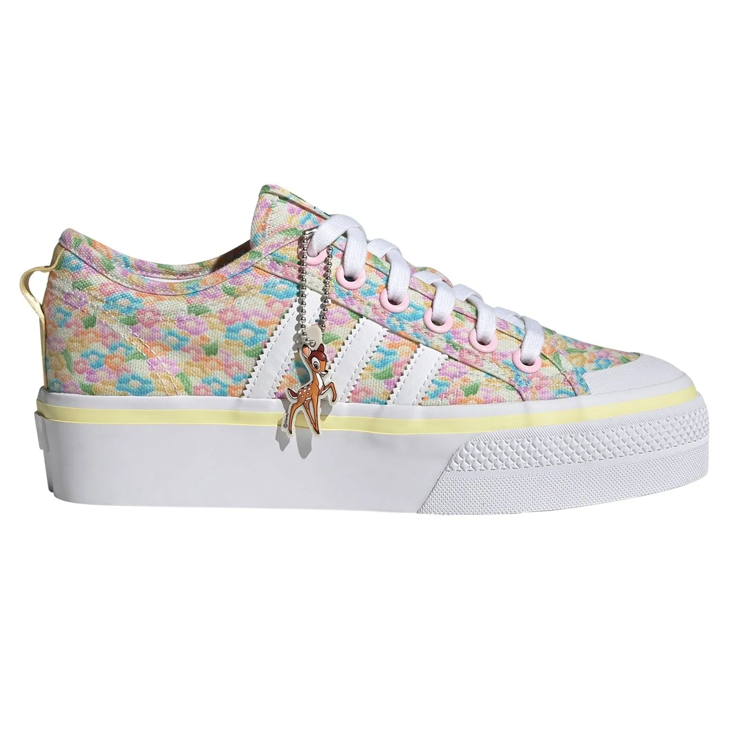 adidas Originals Womens Disney Nizza Platform Shoes - Clear Pink / Cloud White