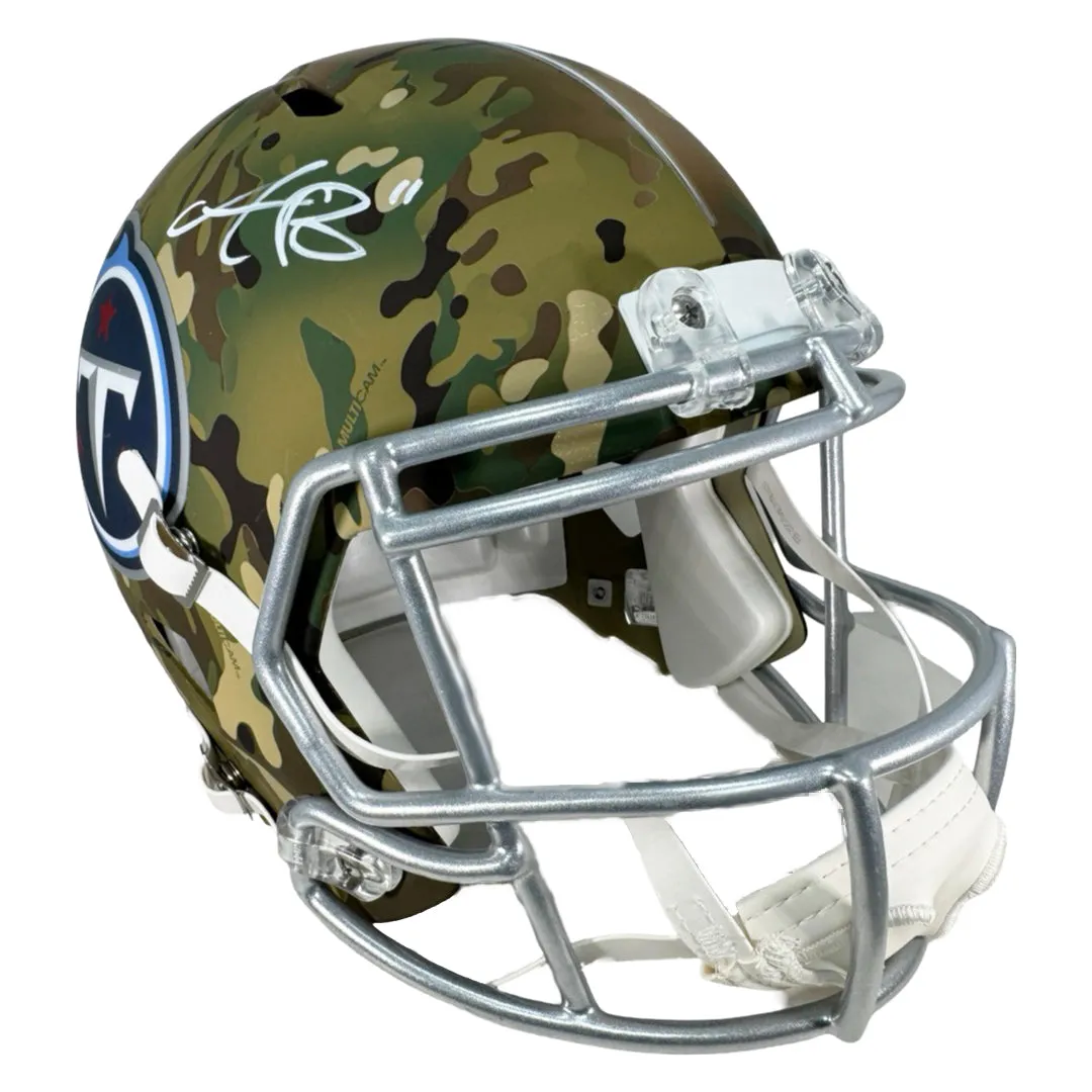 AJ Brown Signed Tennessee Titans Camo Speed Full-Size Replica Football Helmet (Beckett)