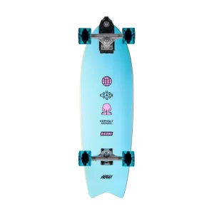 AKAW! Concrete Wave Blue 32" Surfskate Longboard