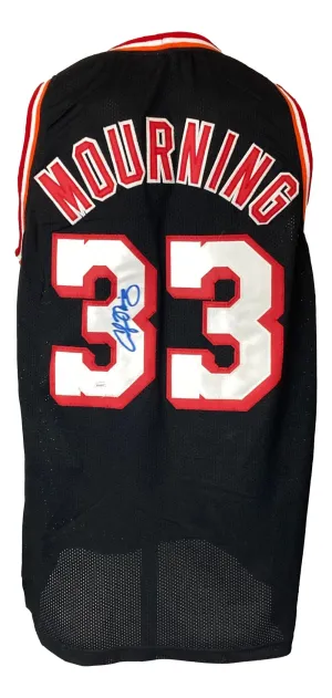 Alonzo Mourning Miami Signed Black Basketball Jersey JSA ITP