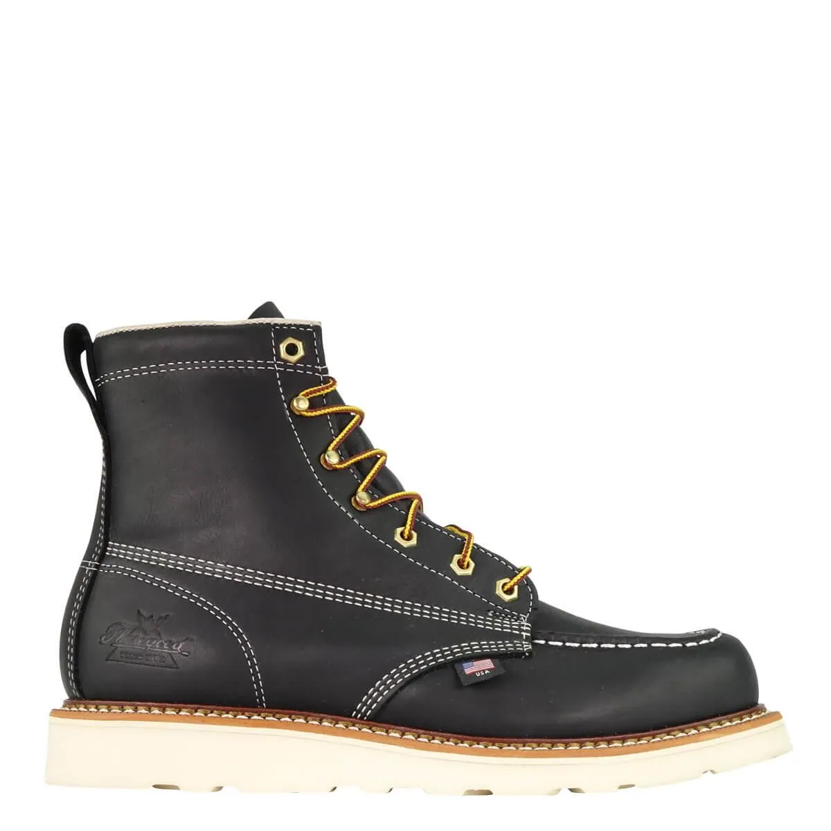 American Heritage - 6" Black Moc Toe - MAXwear Wedge (Soft Toe)