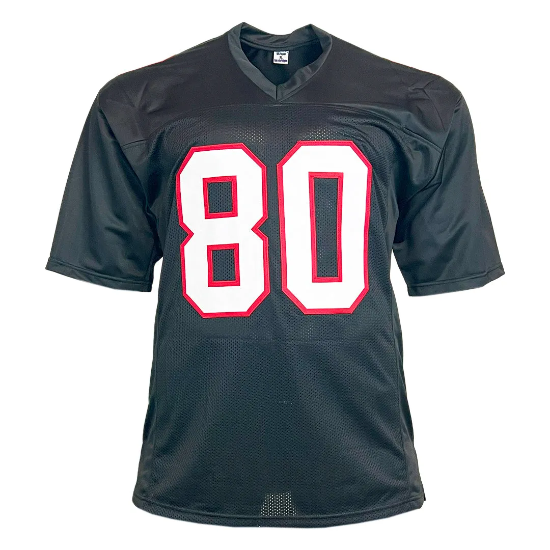 Andre Rison Signed 84 TD Inscription Atlanta Black Football Jersey (JSA)