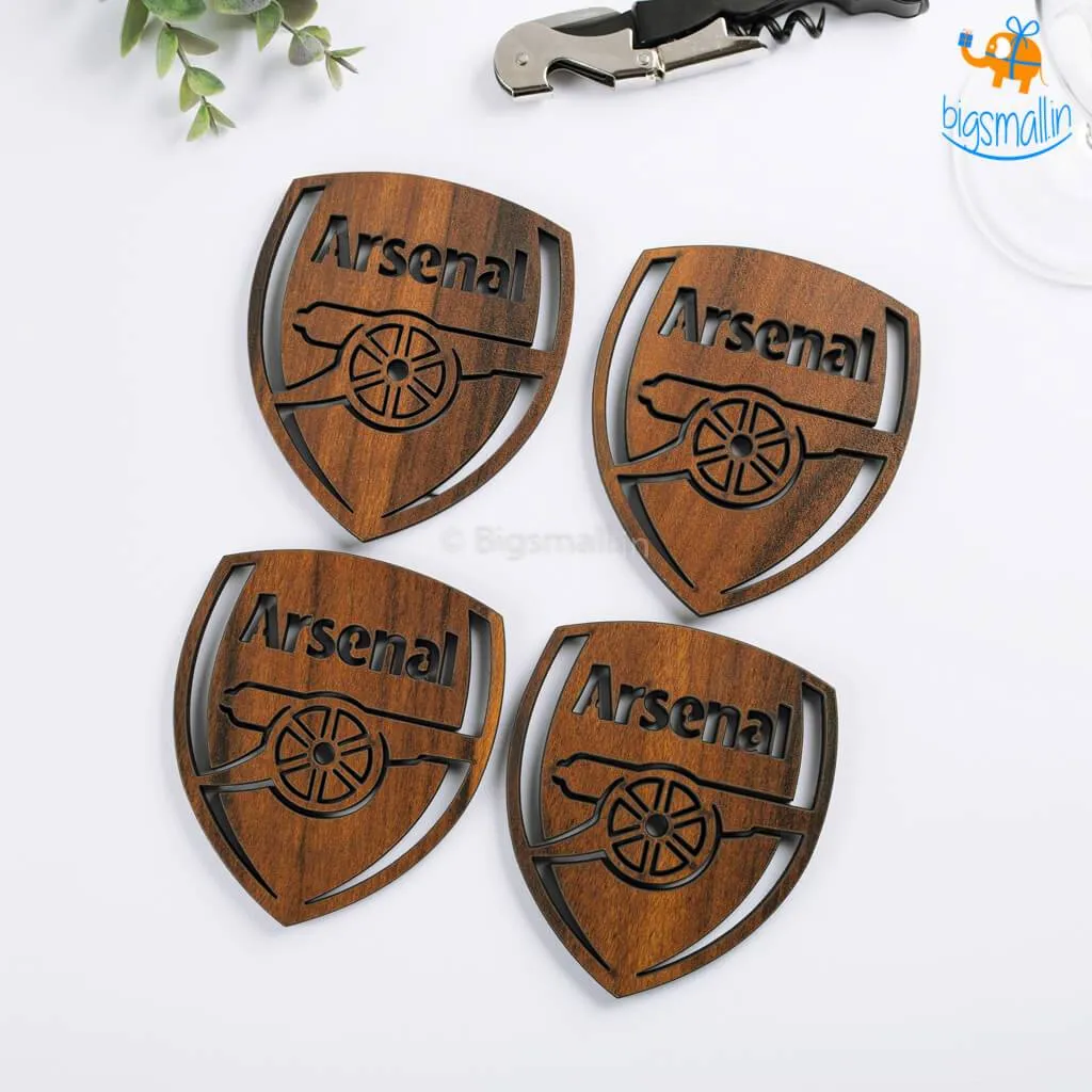 Arsenal Laser Cut Wooden Coasters - Set of 4