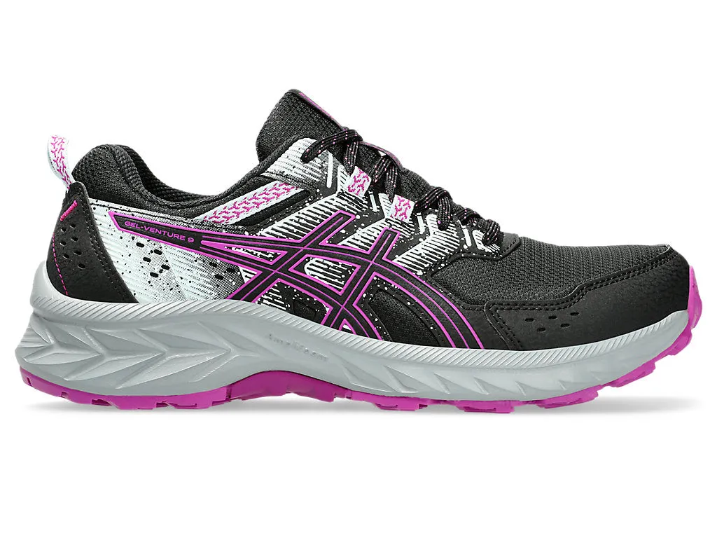 ASICS WOMEN'S GEL VENTURE 9 BLACK/MAGENTA TRAIL RUNNING SHOES