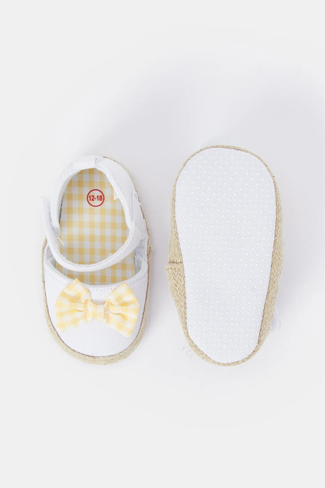 Babies White Bow Pram Shoe