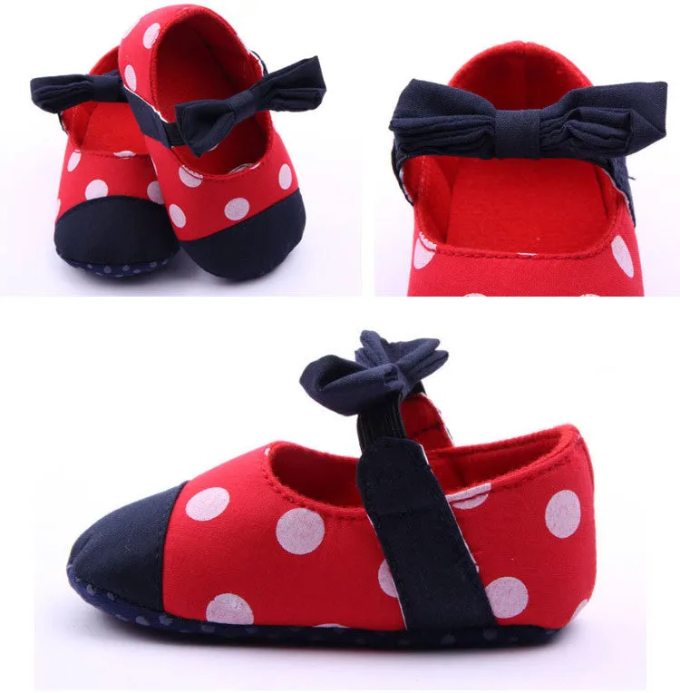 Baby Prewalker Shoes Anti Skid  - Red Polka