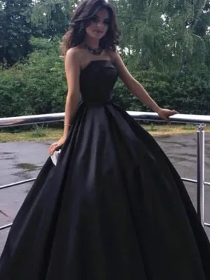 Ball Gown Black Prom Dress Cheap Long Plus Size Prom Dress   cg11694