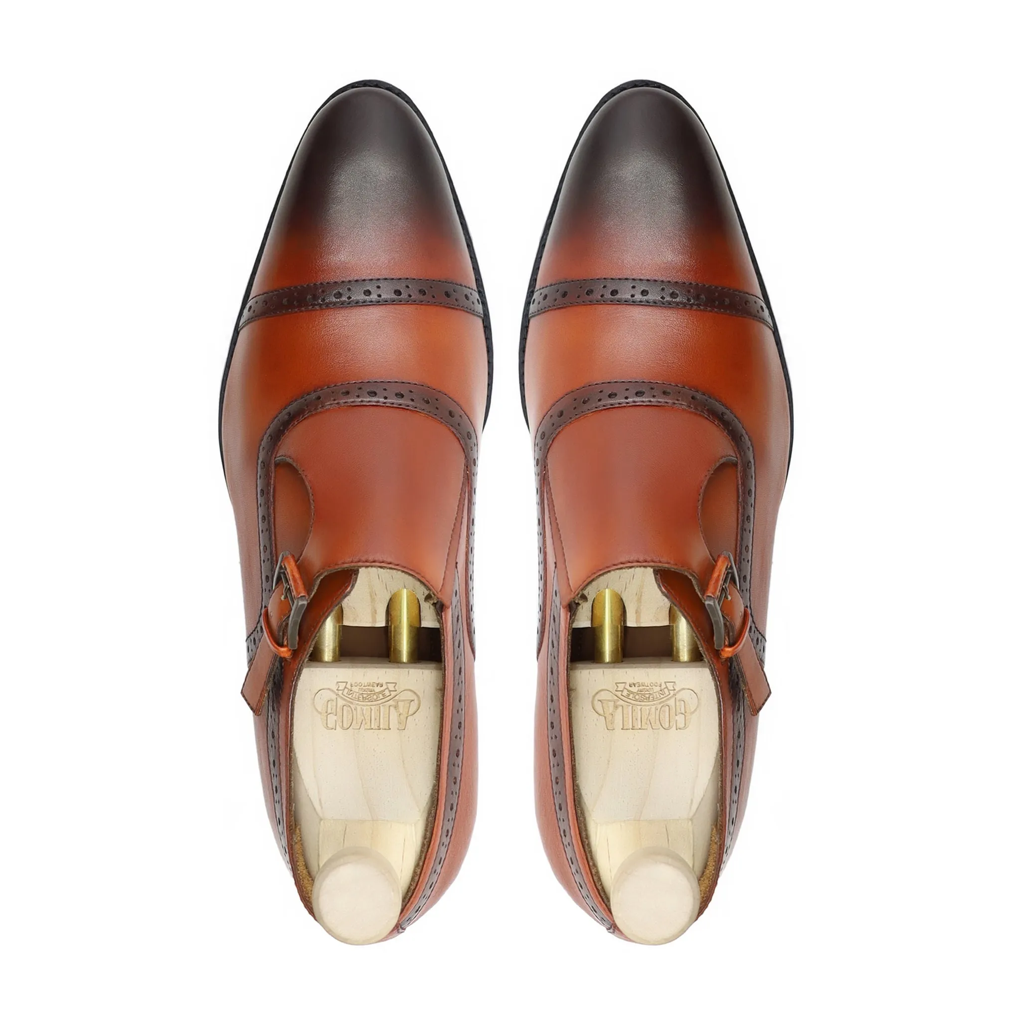 Baltoro - Men's Burnished Tan Calf Leather Single Monkstrap