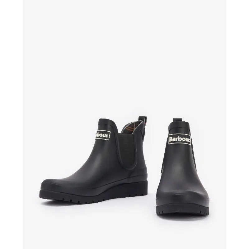 Barbour Clifton Wedge Ladies Chelsea Wellington Boot - Black