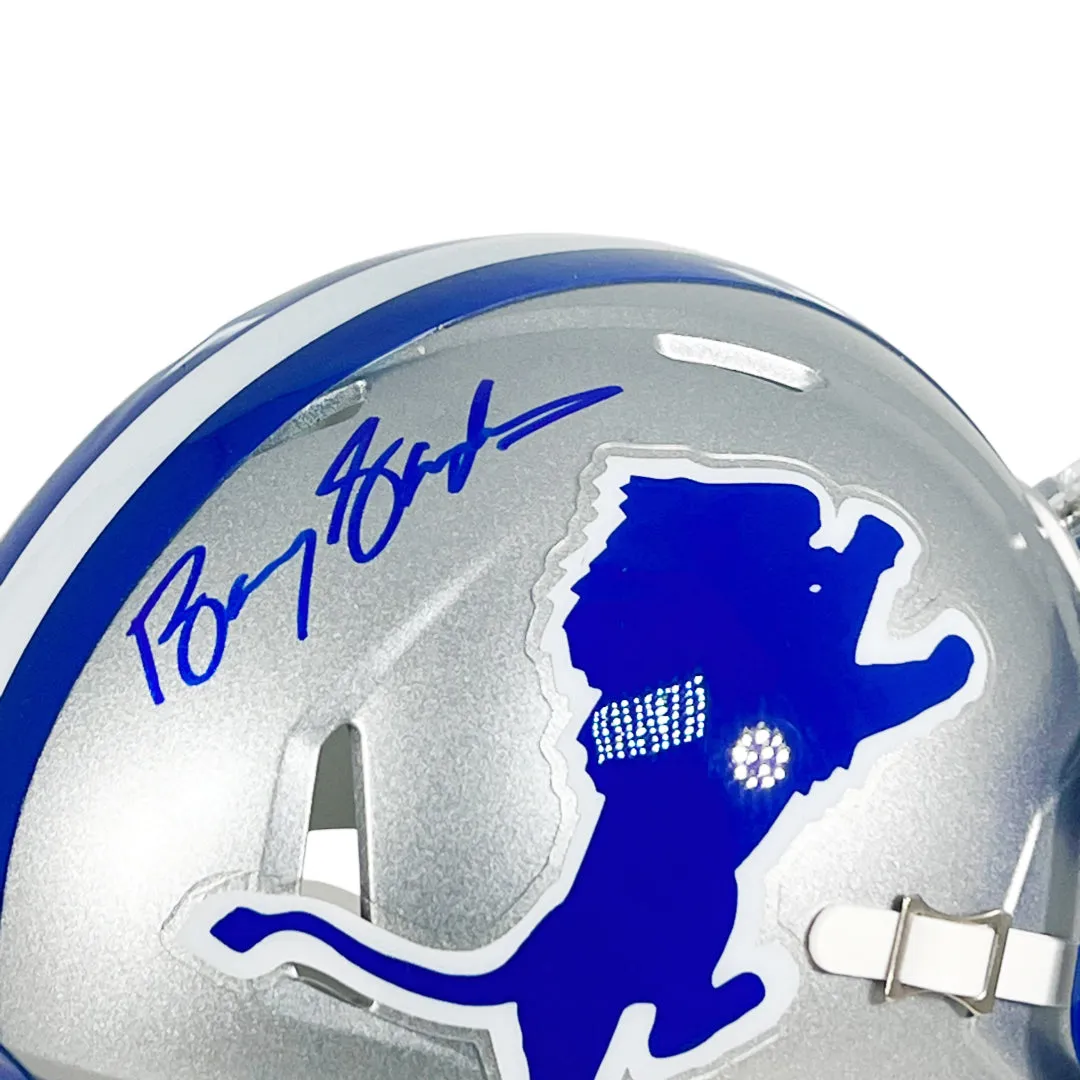 Barry Sanders Signed Detroit Lions Throwback 83-02 Speed Mini Football Helmet (Beckett)