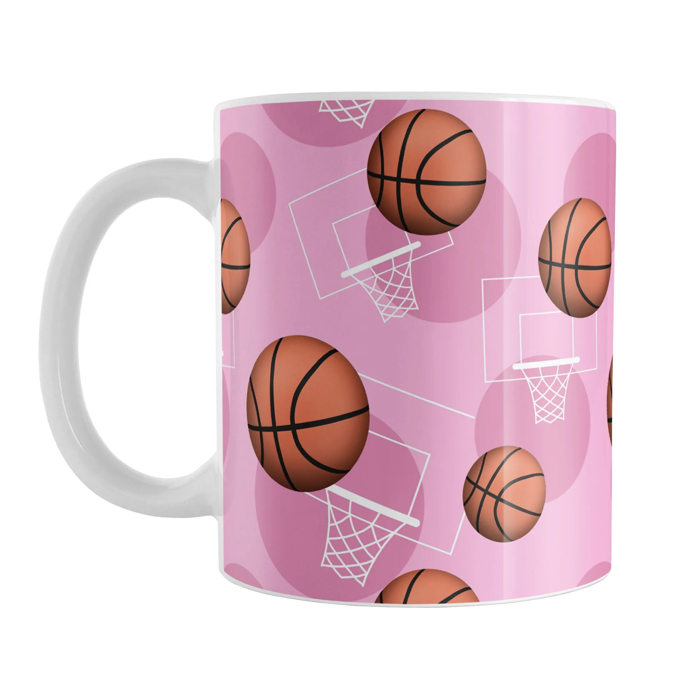 Basketball Themed Pattern - Pink Basketball Mug