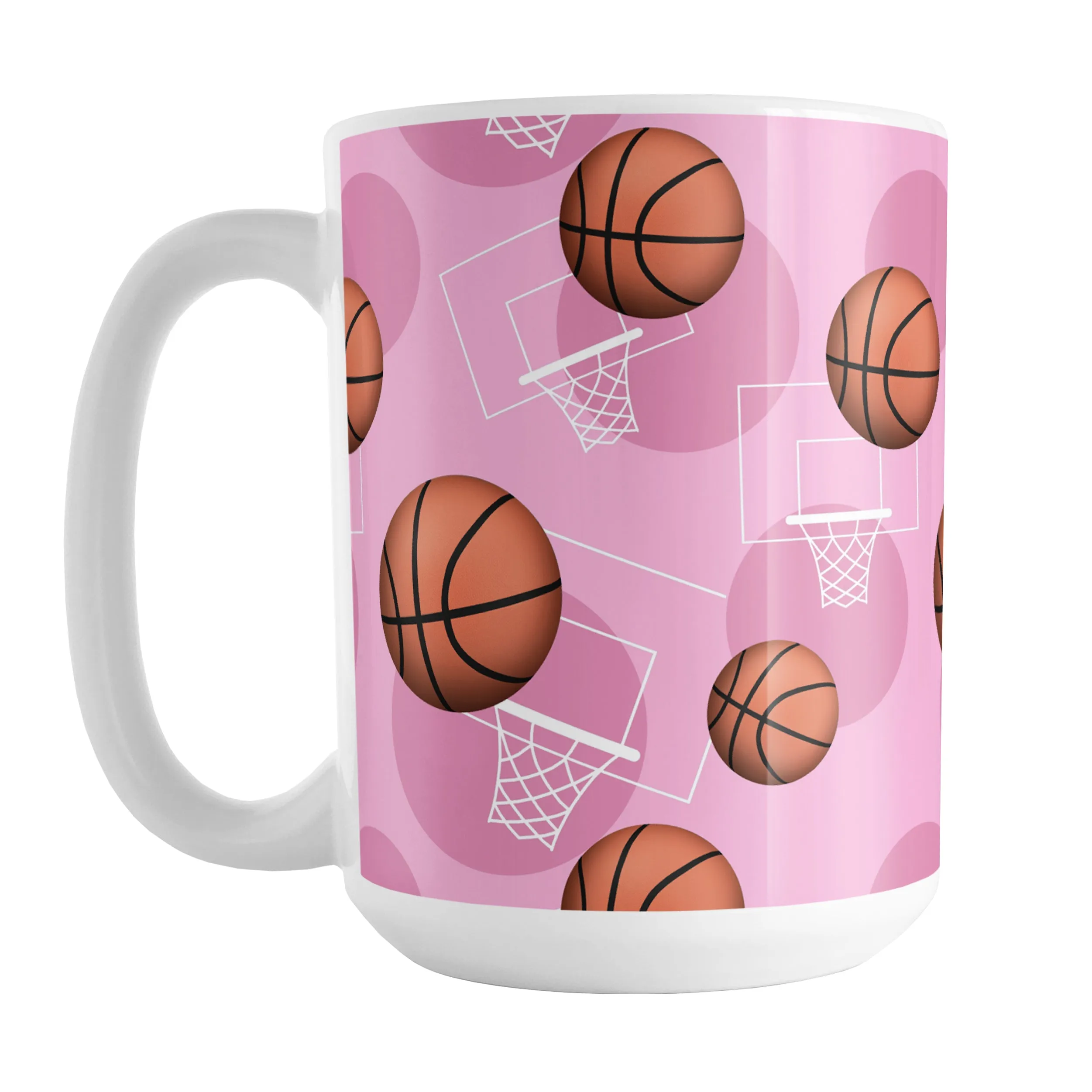 Basketball Themed Pattern - Pink Basketball Mug