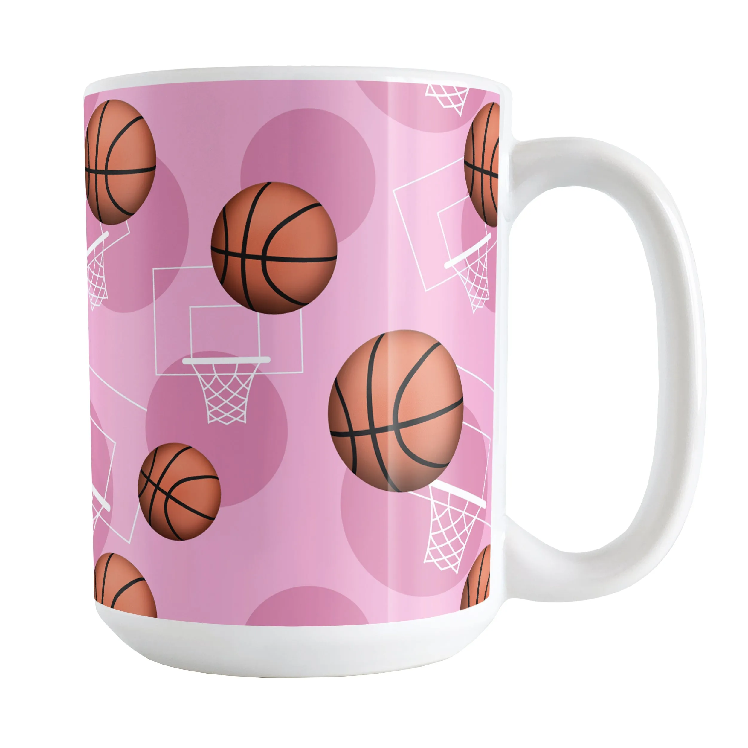 Basketball Themed Pattern - Pink Basketball Mug