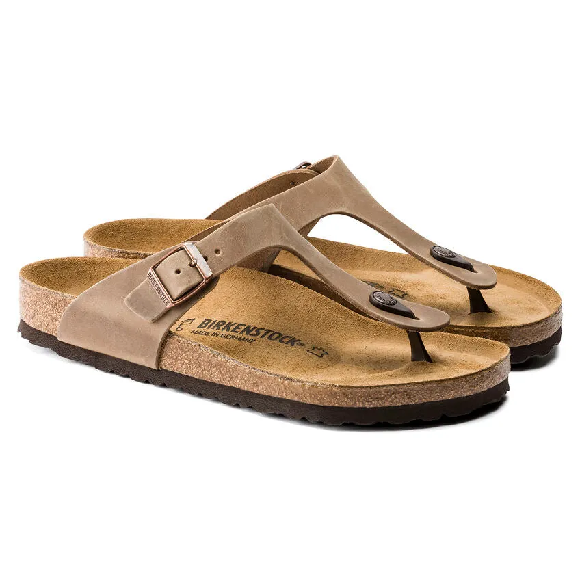 Birkenstock Gizeh full grain oiled leather r943811 tabacco