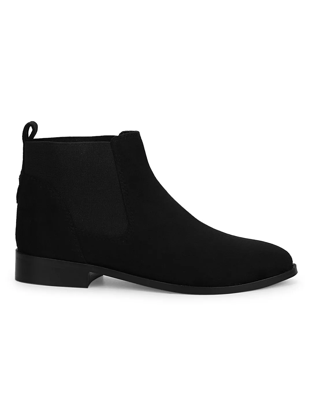 Black Suede Chelsea Ankle Boots