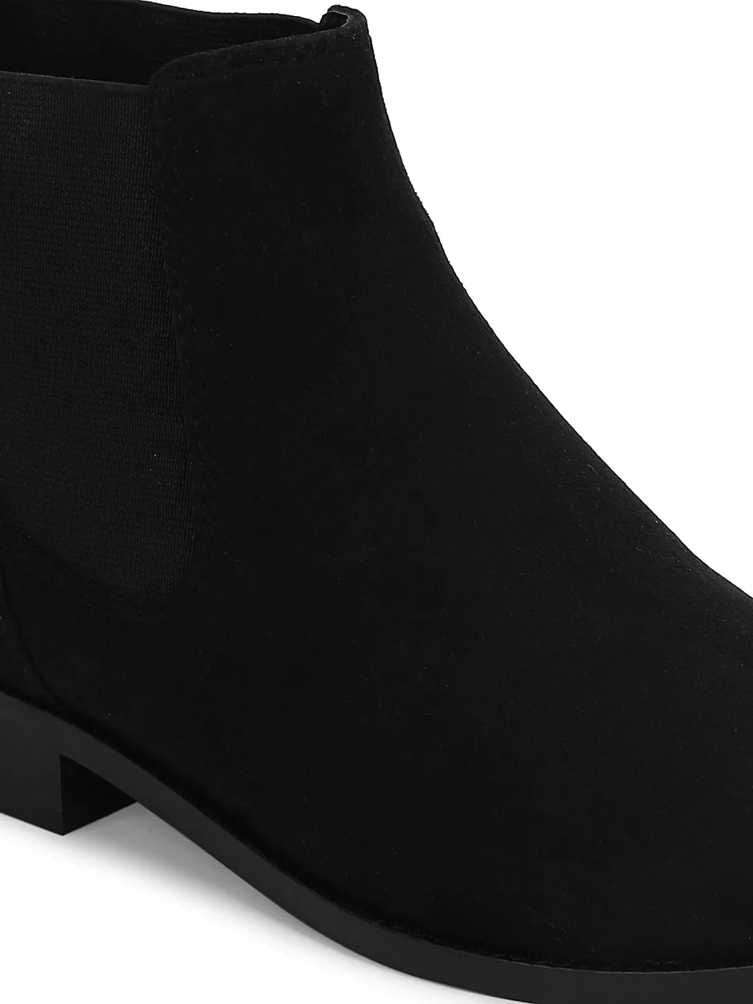 Black Suede Chelsea Ankle Boots