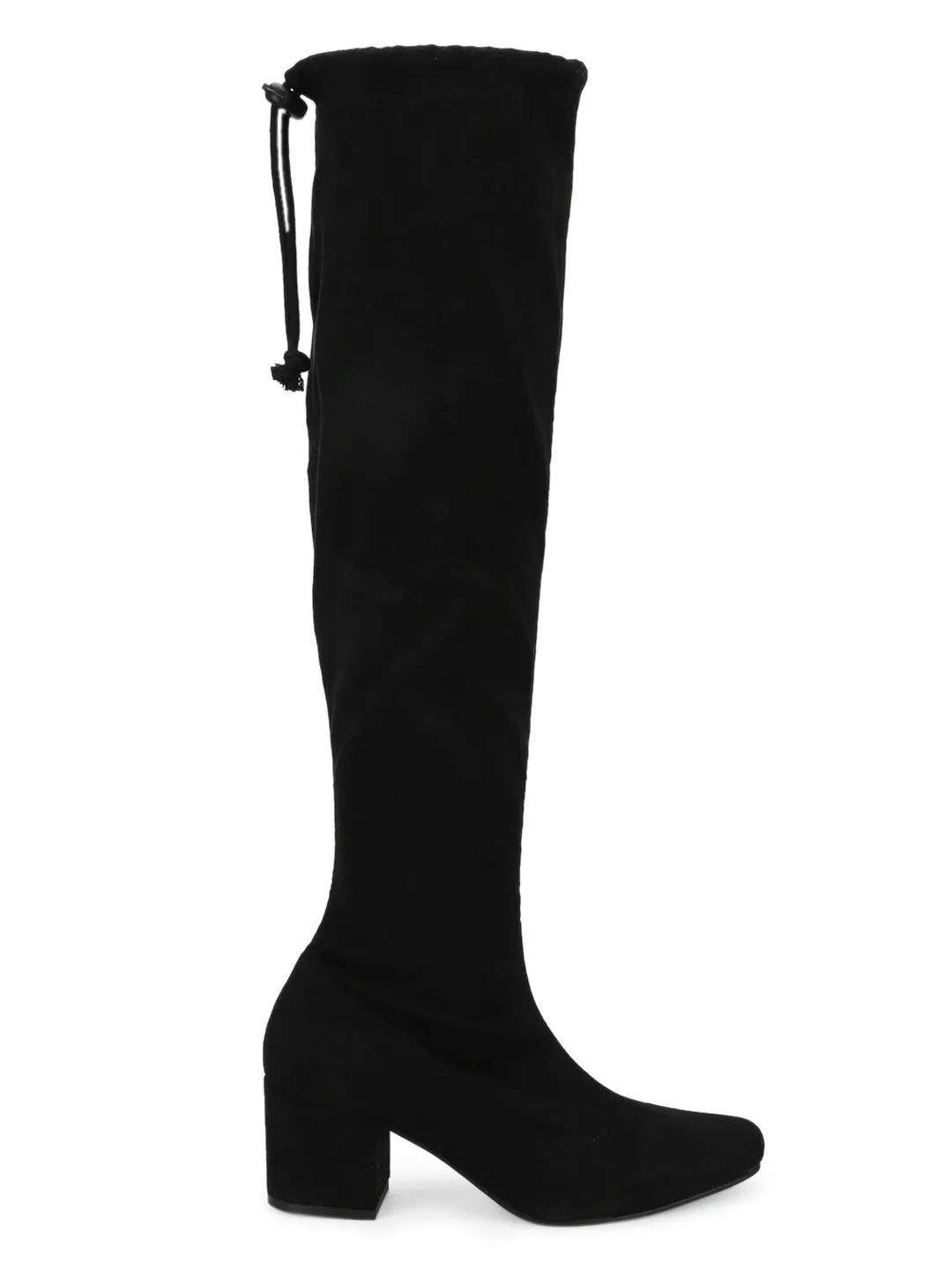 Black Suede Knee High Boots