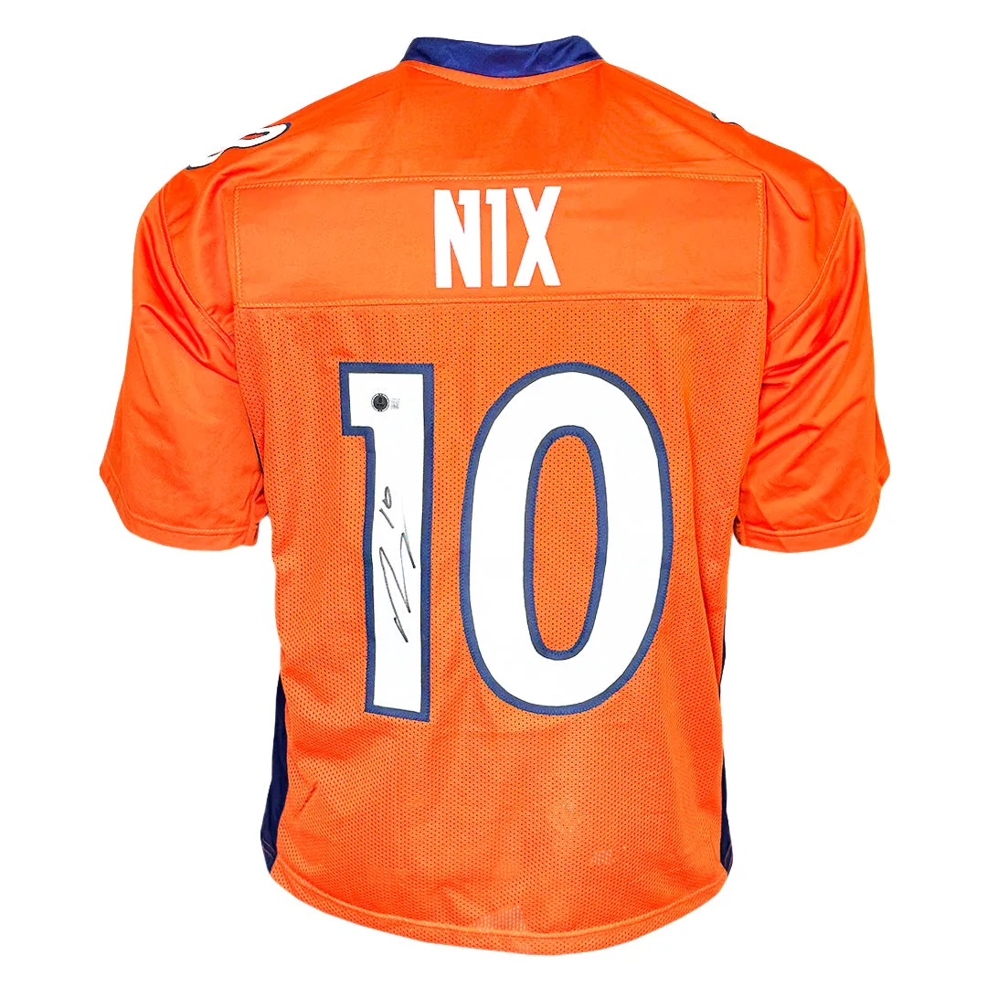 Bo Nix Signed Denver Orange Football Jersey (Beckett)