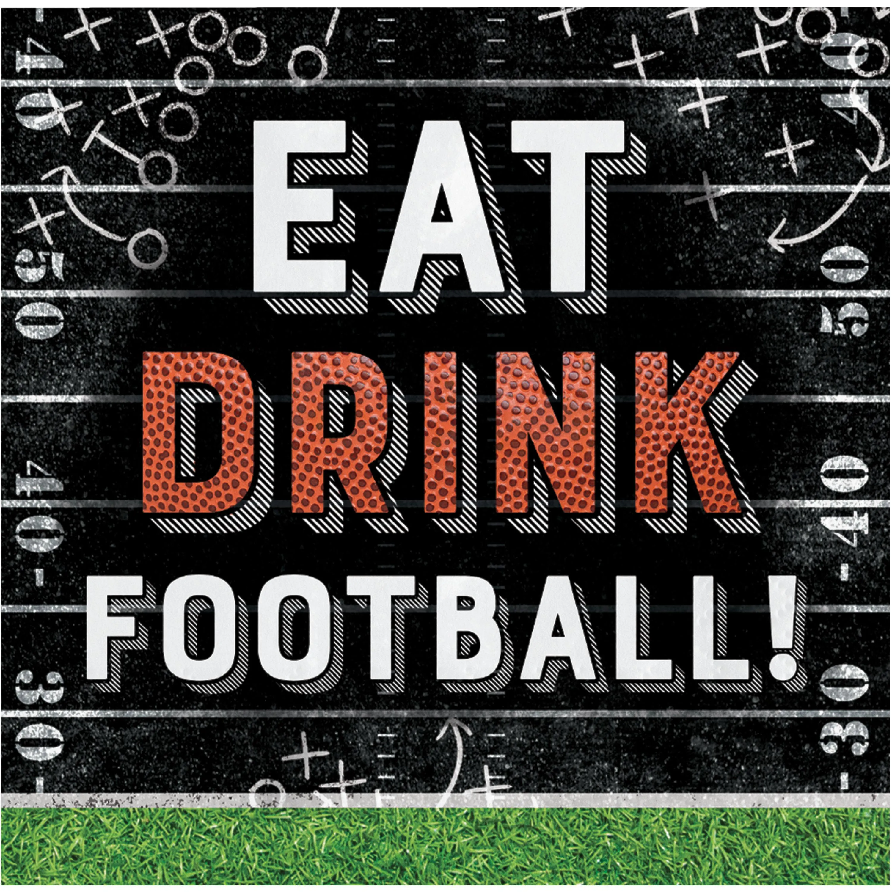 Bulk Football Eat Drink Beverage 2ply Napkin (192 per Case)