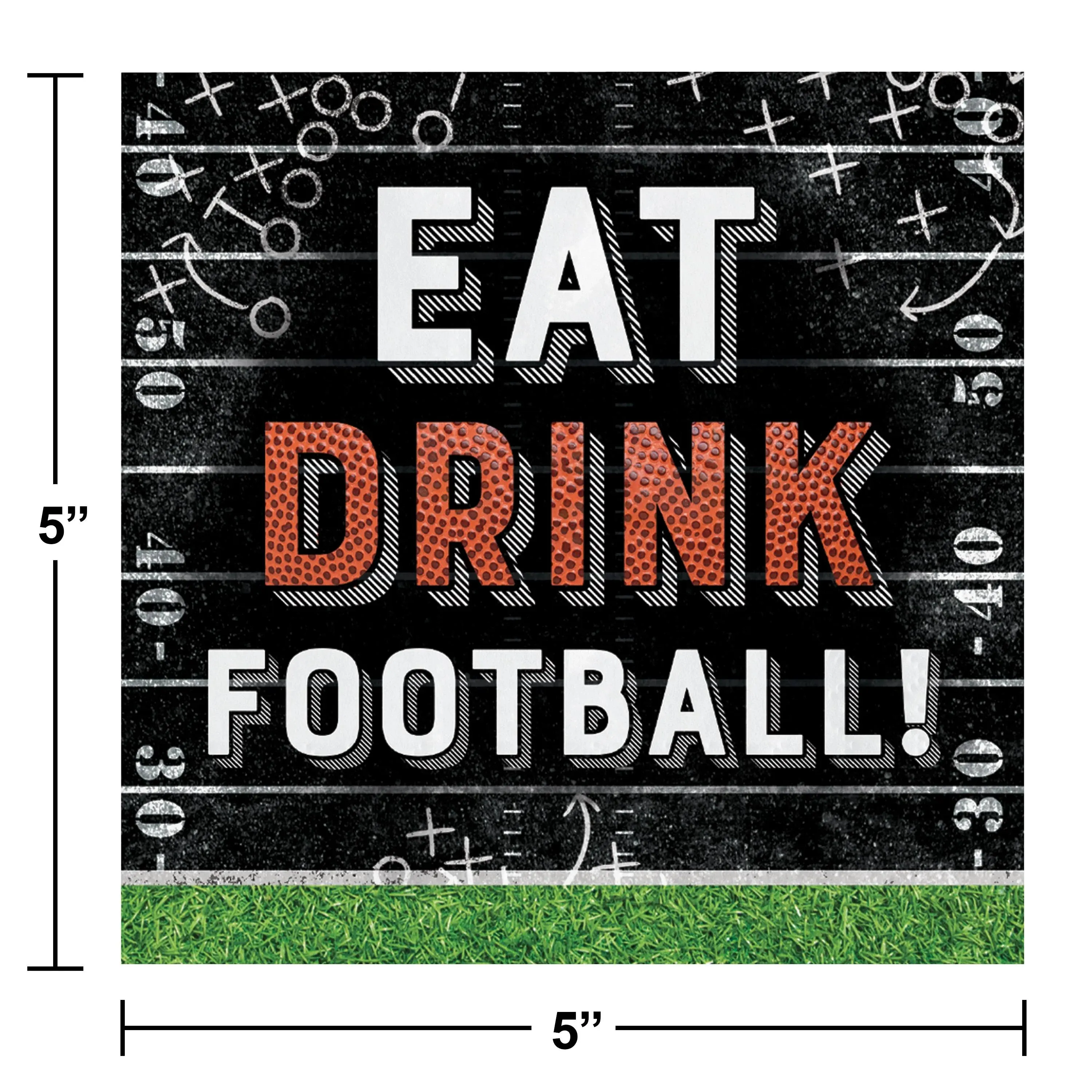 Bulk Football Eat Drink Beverage 2ply Napkin (192 per Case)